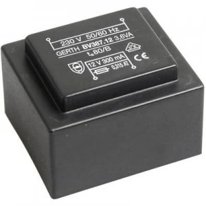 Image of PCB mount transformer 1 x 230 V 2 x 6 V AC 3.60 VA 300 mA