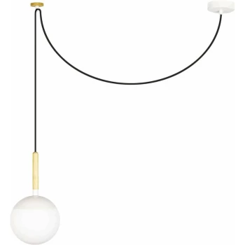 Faro Lighting - Faro Mine - 1 Light Globe Ceiling Pendant White, Wood, E27