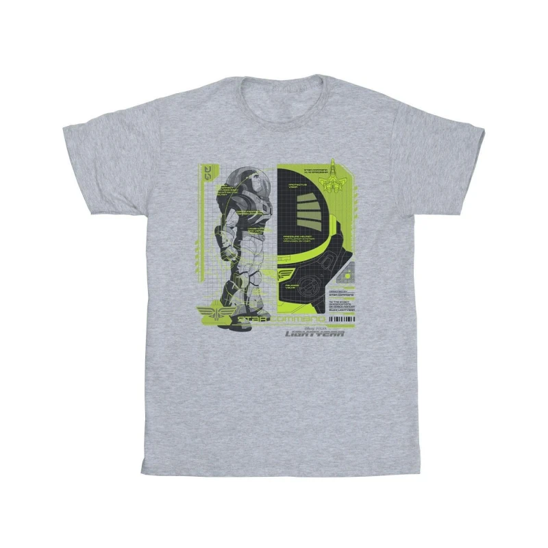 Image of Disney Men Lightyear Buzz Tech Panel T-Shirt in Grey Size: Small Grey S Male 5059934401907