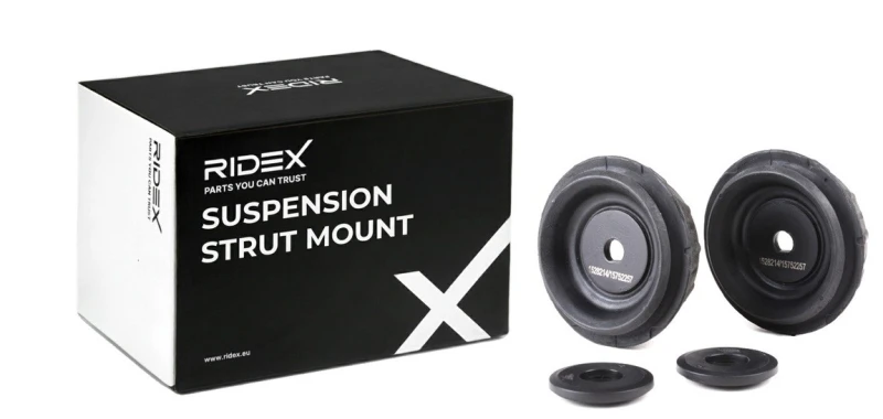 Image of RIDEX 1180S0477 Top strut mount Front Axle, with bearing(s) Suspension Strut Support Bearing (1180)