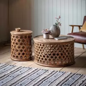 Image of Crossland Grove Southwold Coffee Table Natural 82 X 82 X 43Cm