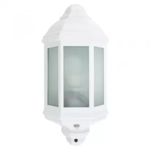 Image of Wiltshire Outdoor Wall Lantern with Dusk 'til Dawn Sensor in Whit