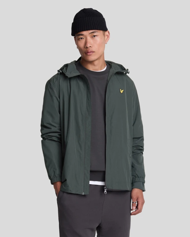 Image of Lyle & Scott Zip Through Hooded Jacket Gunmetal XL