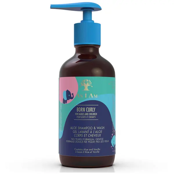 image of As I Am Born Curly Aloe & Vanilla Shampoo & Wash 240ml