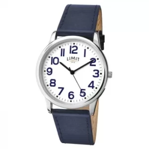 Mens Limit Blue Leather Strap Watch