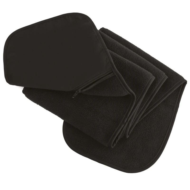 Image of Result Result Men Active Anti-Pilling Fleece Winter Scarf With Zip Pocket in Black One Size Male 5054171279845