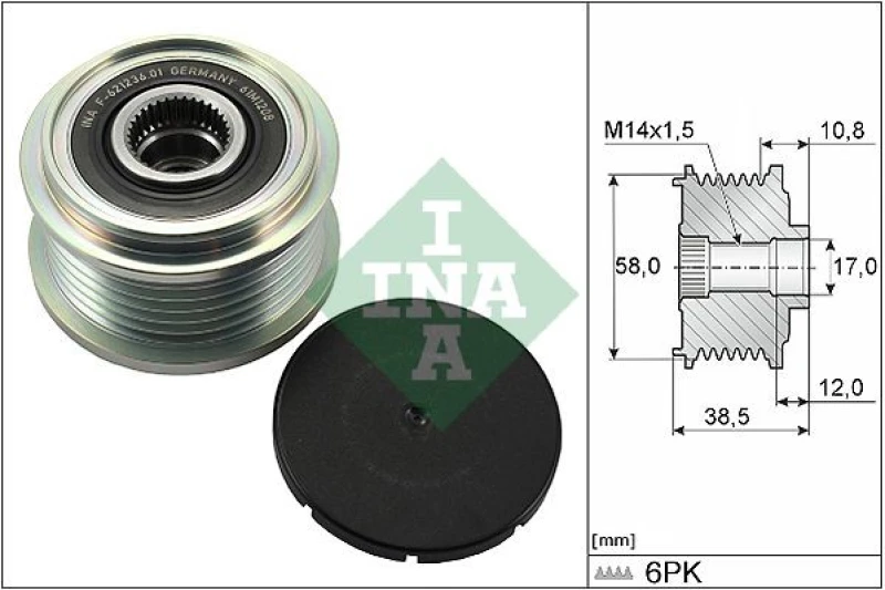 Image of Alternator clutch pulley INA 535 0303 10