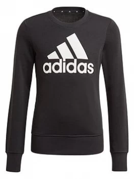 Image of adidas Junior Girls Bl Sweat - Black/White, Size 9-10 Years