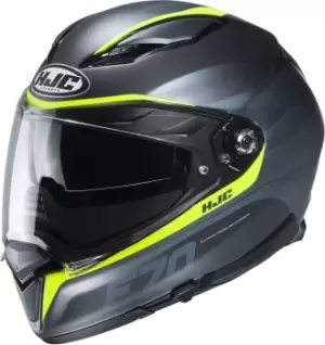 image of HJC F70 Feron Helmet, grey-yellow, Size L, grey-yellow, Size L