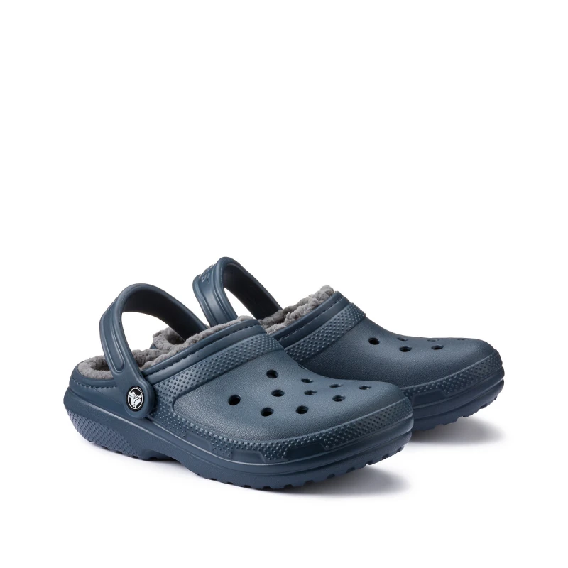 Image of Crocs Unisex Classic Lined Clogs Navy / Charcoal W6/M5