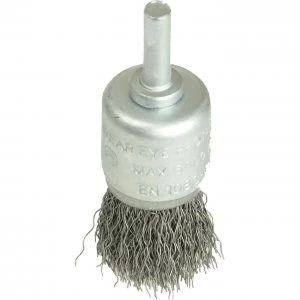 image of Black and Decker X36025 Piranha Crimped Steel Wire Cup Brush 25mm 6mm Shank