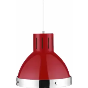 Image of Red and Chrome Pendant Light - Premier Housewares