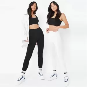 image of Missguided 2 pack leggings - White