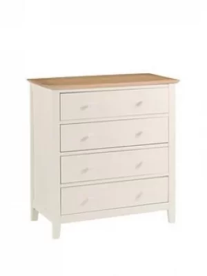 image of Julian Bowen Salerno Shaker Ivory/ Oak 4 Drawer Chest