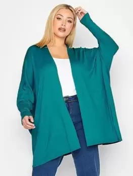 Image of Yours Statement Sleeve Cardigan Black, Blue, Size 14-16, Women