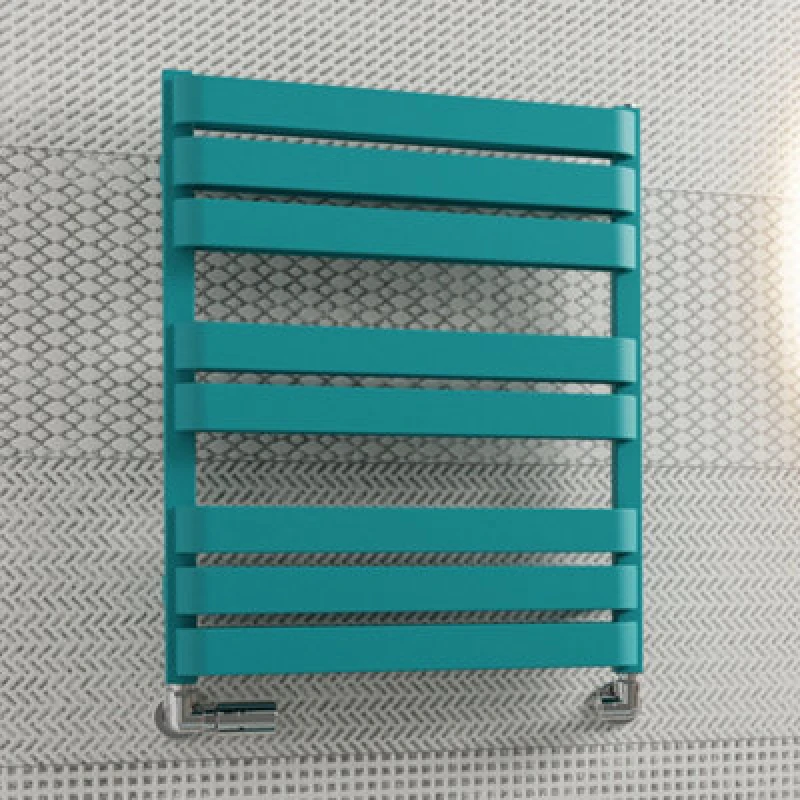 Image of Terma Warp T Bold Teal Hydronic Flat Towel Warmer (W)500mm X (H)655mm
