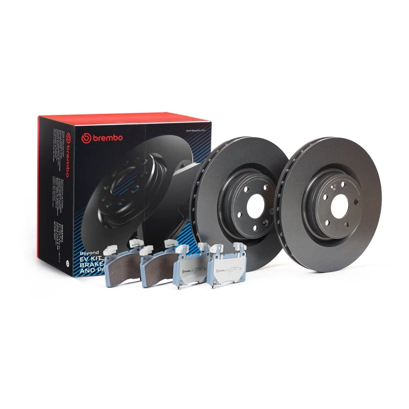 Image of BREMBO KT 08 005 Brake disc and pads set BEYOND LINE - EV Brake Disc Type: internally vented, with acoustic wear warning Brake Set,disc brakes (3405)