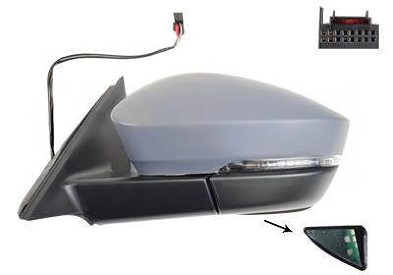 Image of VAN WEZEL 7643825 Wing mirror * HAGUS * Left, Prepared for Automatic Dimming, primed Outside Mirror (50)