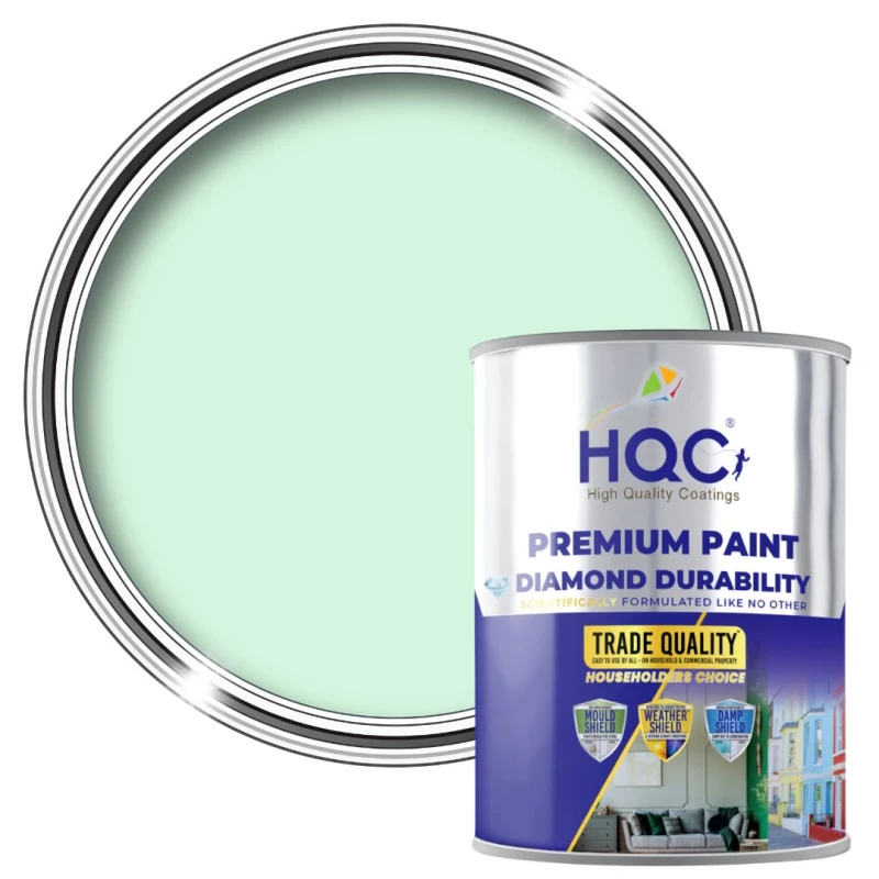 Image of HQC PAINTS Barn Paint - 5L - Best Exterior Wood Paint for Barns, Fences & Gates in Mint Green Mint Green Unisex 5L