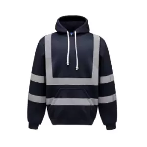 Yoko Mens Hi-Vis Hoodie (XXL) (Navy)