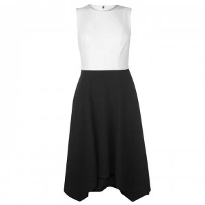 Image of DKNY High Neck Chief Dress Ladies - Ivory/Black