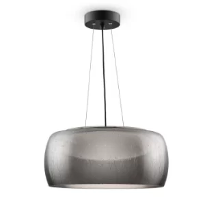 image of Modern Solen Integrated LED Black Pendant Ceiling Light Glass Shade