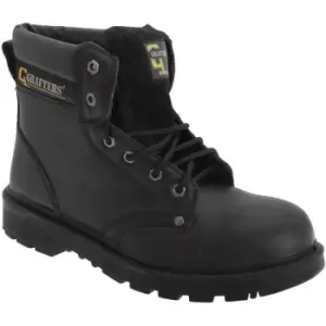 Image of Grafters Mens Apprentice 6 Eye Safety Toe Cap Boots (11 UK) (Black) - Black