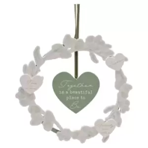 image of Downtown Love Story Together is a Beautiful.. Wreath, Velvet, Heart Print