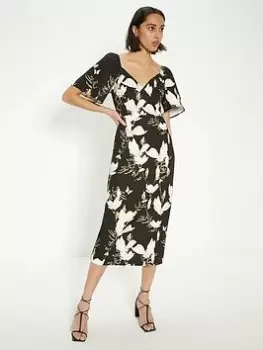 Image of Oasis Printed Crepe Pencil Dress - Floral, Multi, Size 10, Women
