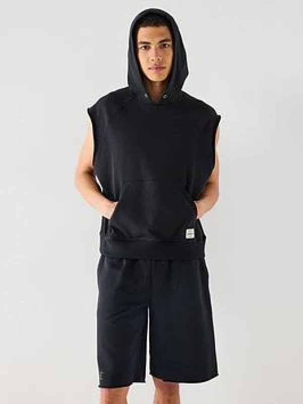 Image of Sleeveless hooded sweatshirt Nike Noir Male L