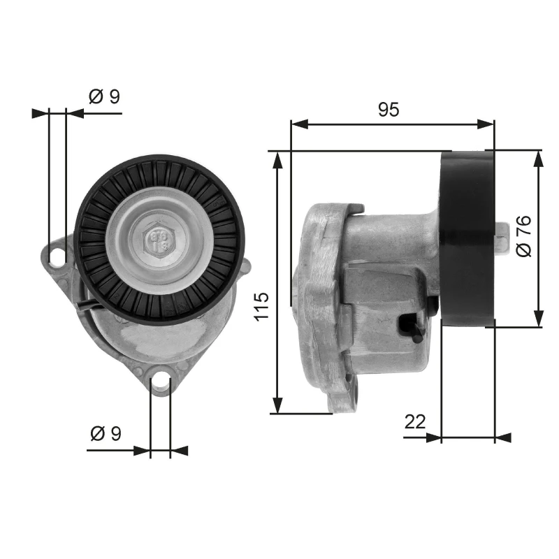 Image of GATES Tensioner pulley GATES T38448