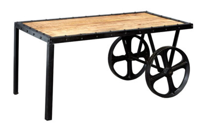 Image of Indian Hub Cosmo Industrial Cart Coffee Table