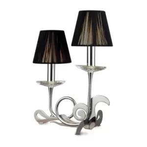 Image of Acanto Table Lamp 2 Light E14, Polished Chrome With Black Shades