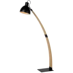 Image of Lucide CURF - Floor Reading Lamp - 1xE27 - Black