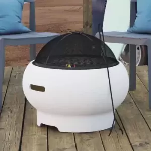 Image of Dorel Asher Wood Burning Fire Pit with Grill and Cover - White