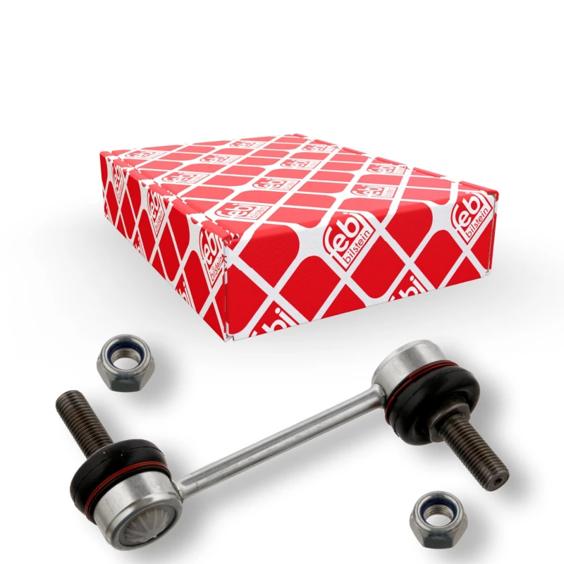 Image of FEBI BILSTEIN 34853 Anti-roll bar link OE Turbo NEW, Rear Axle Right, with nuts Steel Link Stabiliser (3229)