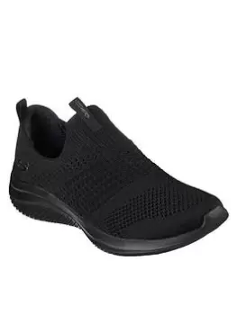 Image of Skechers Ultra Flex 3.0 Classy Charm Stretch Fit Slip On Trainers, Black, Size 3, Women