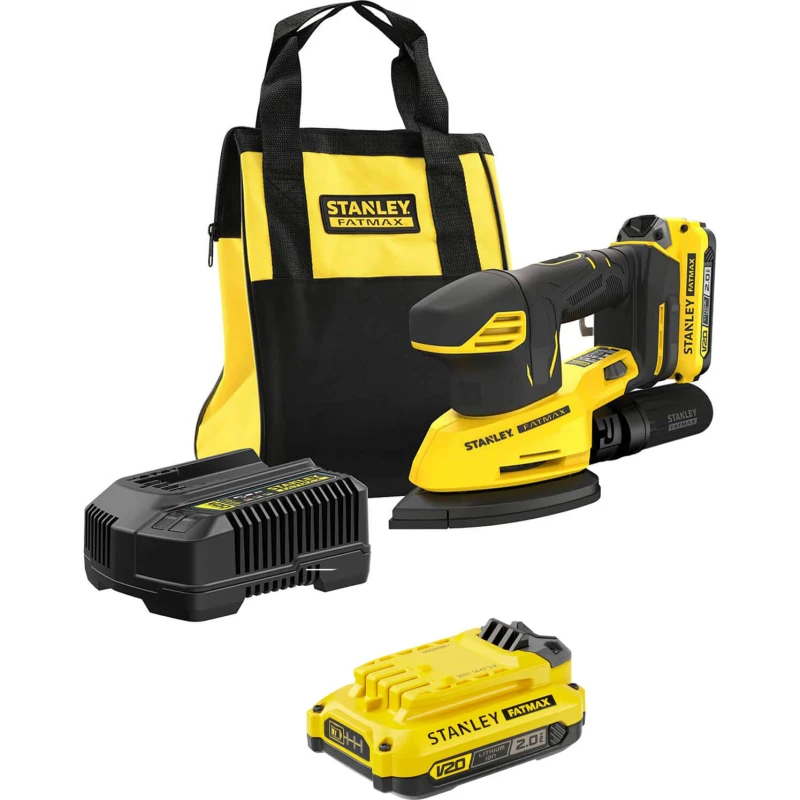 Image of Stanley Fatmax V20 SFMCW221 18v Cordless Detail Sander SFMCW221D2S Batteries: 2 x 2ah Li-ion