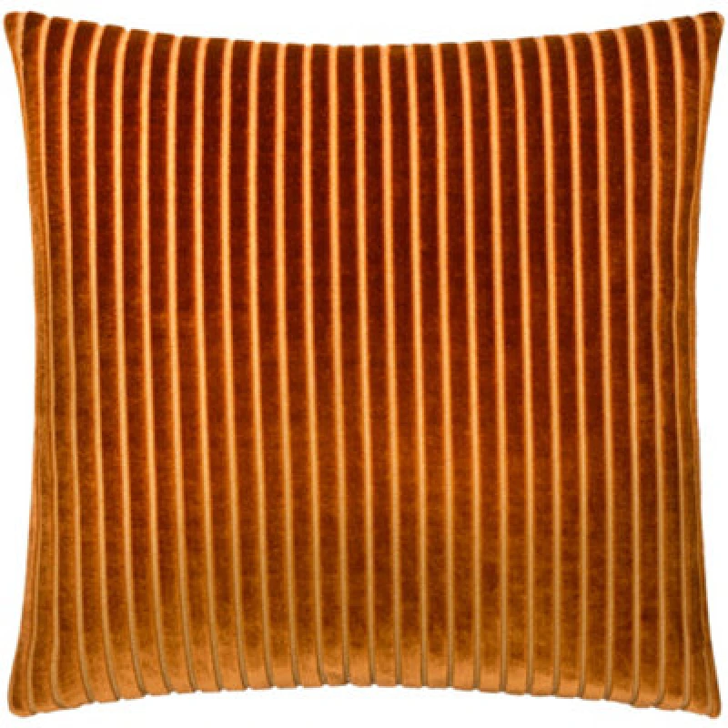 Image of Paoletti Paoletti Savoy Stripe Velvet Cushion in Bronze Size: 50cm x 50cm Bronze 50cm x 50cm Unisex 5025532356550
