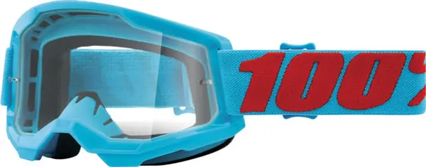 Image of 100% Strata 2 Clear Motocross Goggles, red-blue