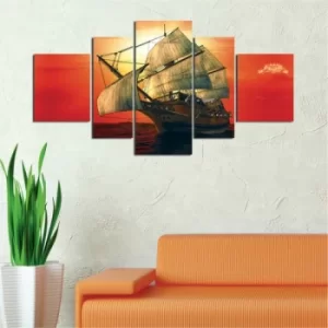 Image of H4 Multicolor Decorative MDF Painting (5 Pieces)