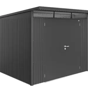 image of Biohort AvantGarde Double Door Metal Garden Shed 8ft5 x 9ft8 A7 - Metallic Dark Grey