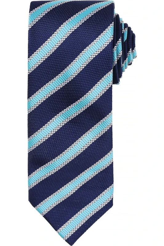 Image of Premier Premier Men Waffle Stripe Formal Business Tie in Navy Navy One Size Male 5057080770731
