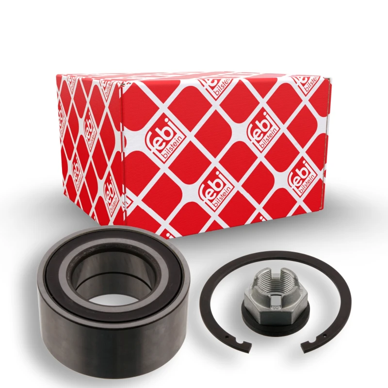 Image of FEBI BILSTEIN 34174 Wheel bearing kit with axle nut, Front Axle Right, with ABS sensor ring Wheel Bearing Kit (654)