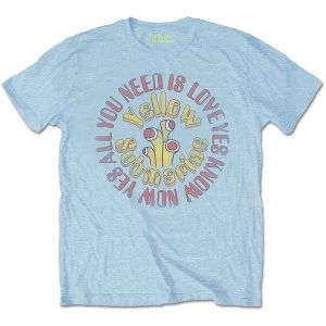 Image of The Beatles - Yellow Submarine AYNIL Circle Vintage Mens Large T-Shirt - Light Blue