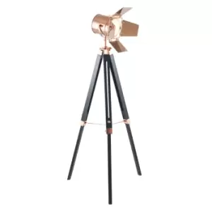Image of Nassau Film Inspired Task Tripod Floor Lamp Black/Copper