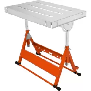 Image of VEVOR Welding Table 30" x 20", 400lbs Load Capacity Steel Welding Workbench Table on Wheels, Folding Work Bench with Three 1.1" Slot, 3 Tilt Angles, A