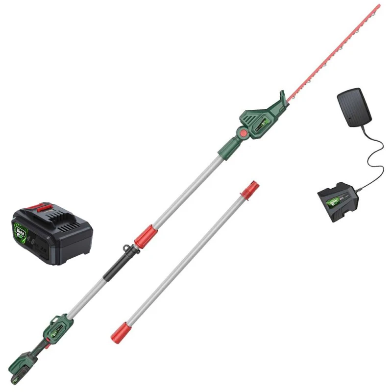Image of Webb Eco WEV20PHT 20v Cordless Long Reach Hedge Trimmer 500mm 1 x 4ah Li-ion Battery Charger WEV20PHT20B4