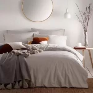 Image of Claybourne Melange 100% Cotton Duvet Cover Set Natural