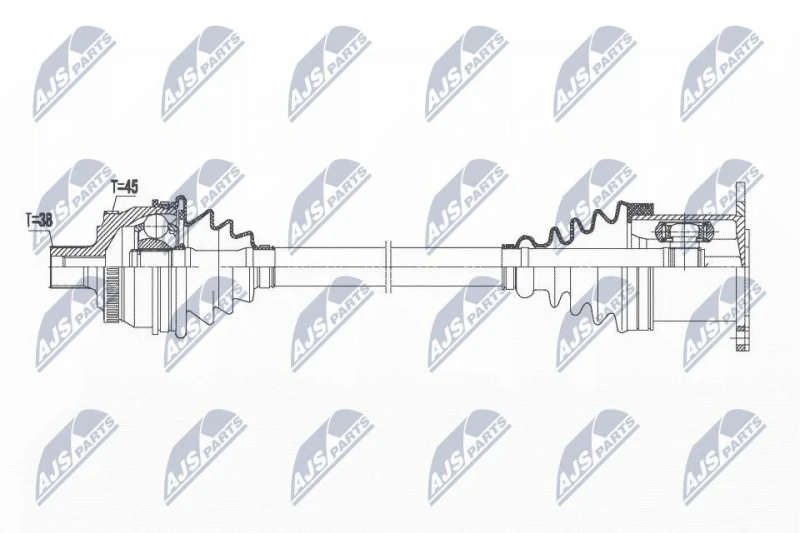 Image of NTY NPW-AU-019 Drive shaft Front Axle Drive Shaft (13)
